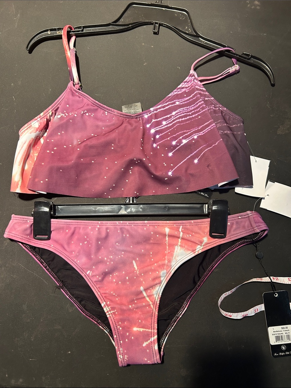 Wildfox Purple & Pink Fireworks Print Two-Piece Bikini